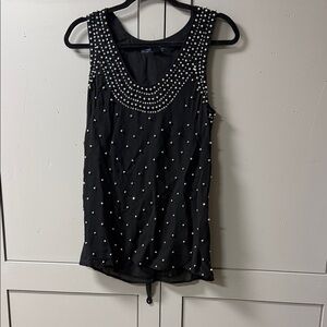 French Connection Black Top with Pearl Details